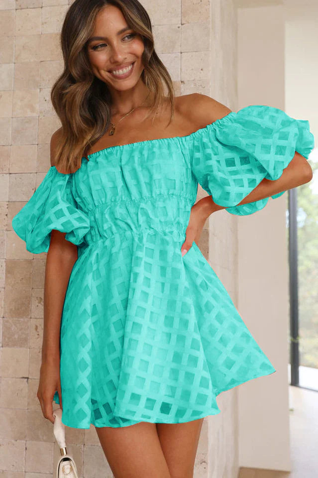Evie - Mini Kleid mit Puffärmeln