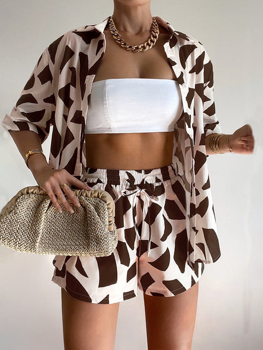 Zebra | Einzigartiges lockeres Shirt-Shorts-Set