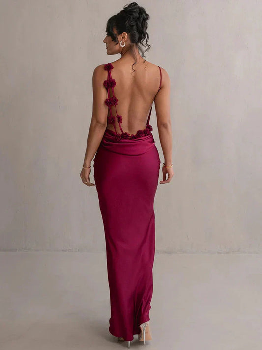 Cassiane - Satin Blumen Kleid